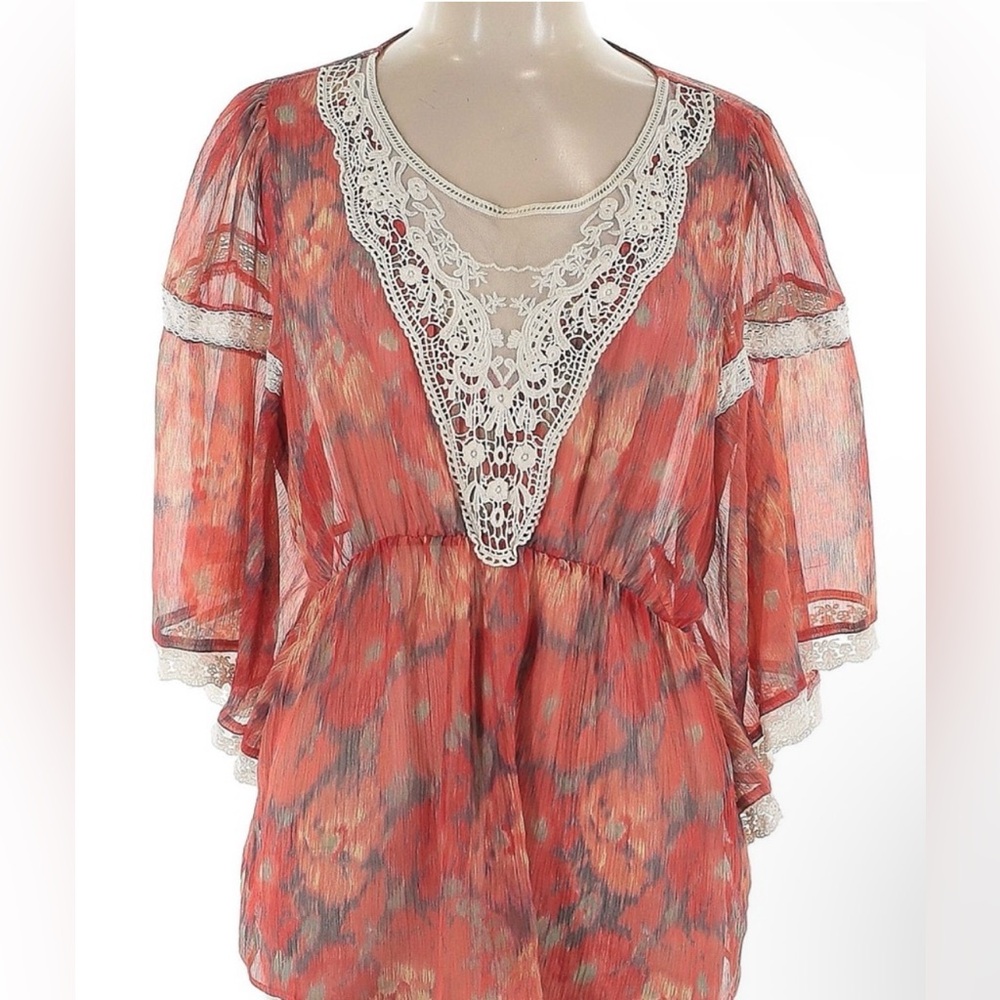 Free People Daydreamer Kimono Style Embroidered Top - Picture 5 of 6